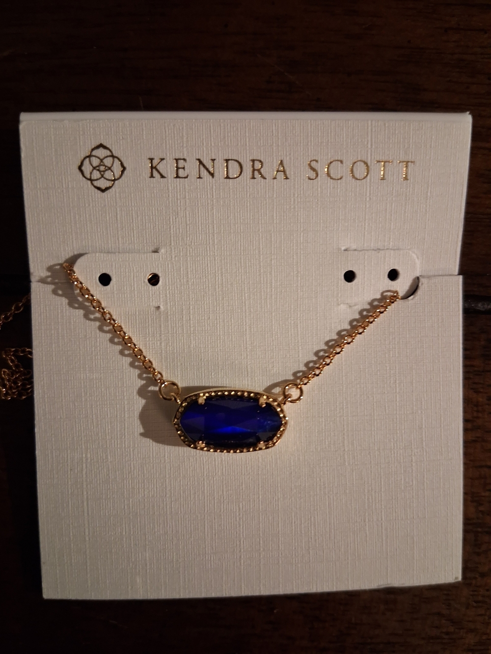 NWT Kendra Scott Rose Gold Necklace with Cobalt Blue Stone - Picture 3 of 4